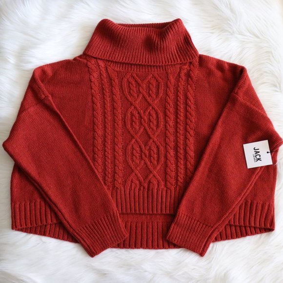 BB Dakota Burnt Orange Turtleneck Wool Sweater M - Picture 4 of 9